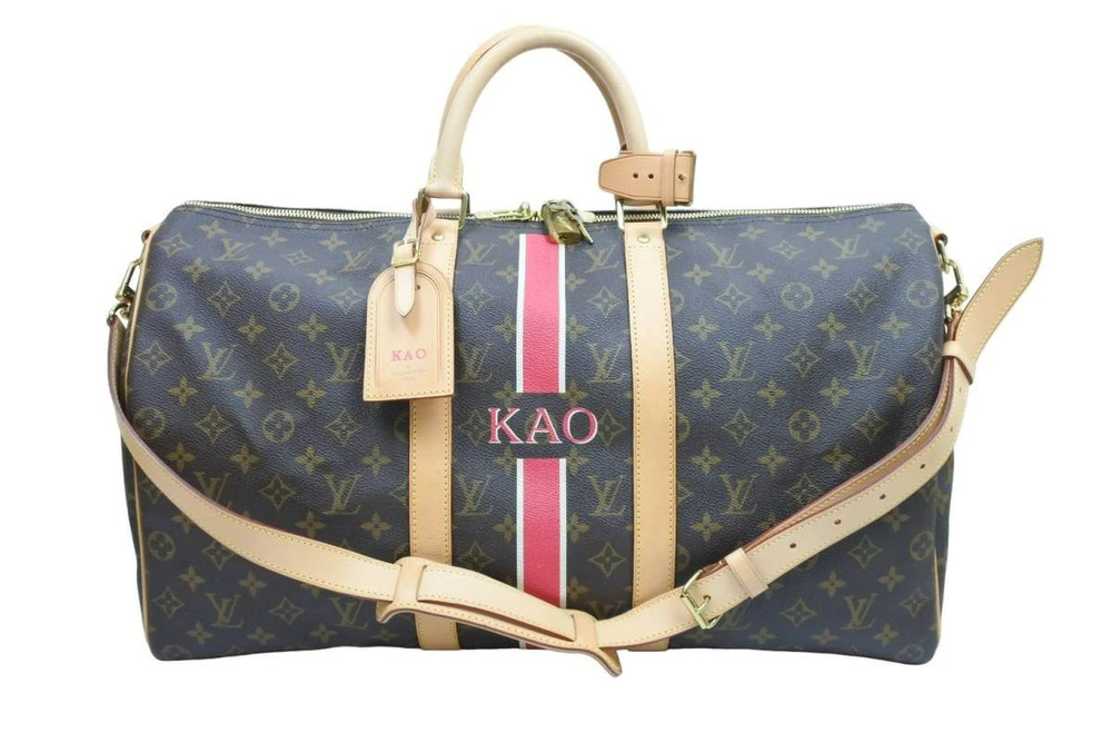 Louis Vuitton Keepall Bandouliere Boston bag leather brown